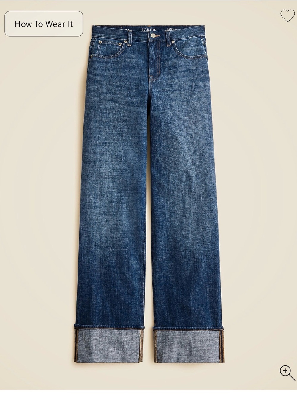 J Crew Wide Leg Cuffed Jeans